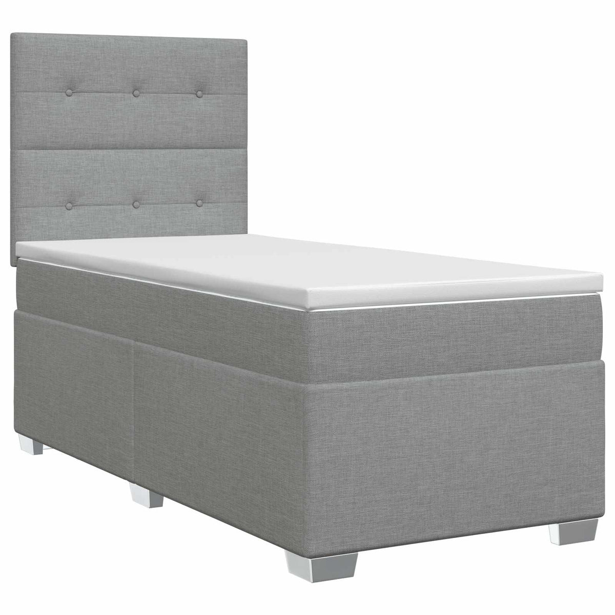 vidaXL Łóżko kontynentalne z materacem jasnoszary 100 x 200 cm tkanina