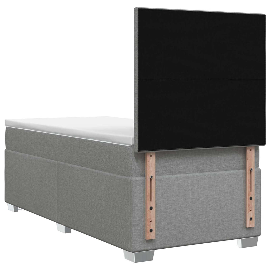 vidaXL Łóżko kontynentalne z materacem jasnoszary 100 x 200 cm tkanina