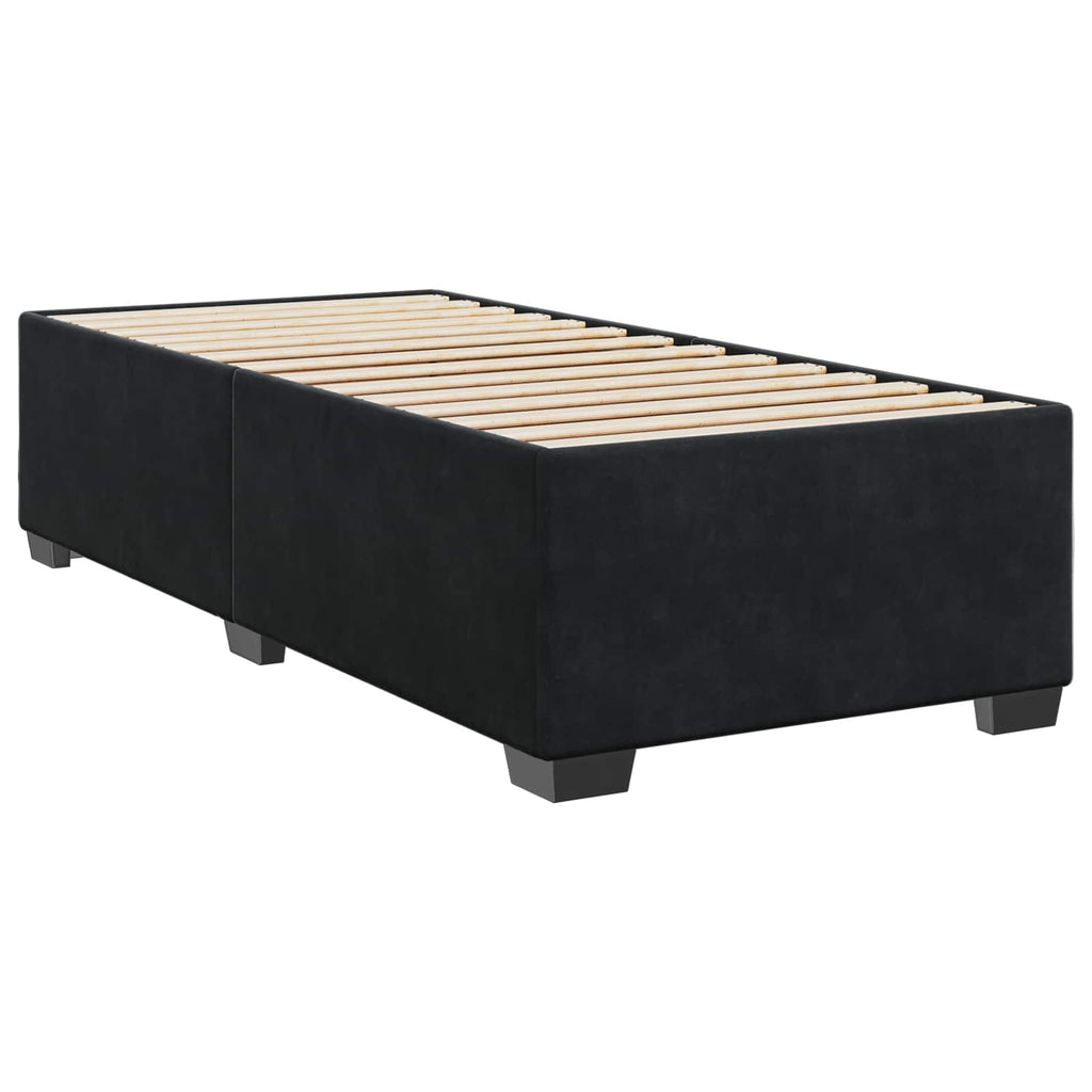 vidaXL Łóżko kontynentalne z materacem Czarny 80 x 200 cm Welur