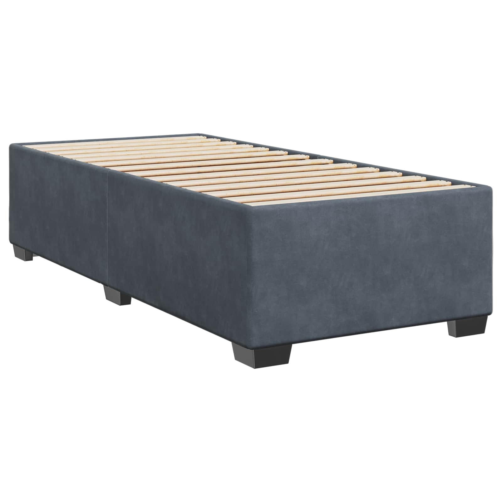 vidaXL Łóżko kontynentalne z materacem ciemnoszary 90 x 200 cm Welur