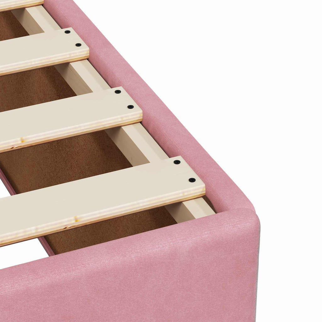 vidaXL Łóżko kontynentalne z materacem różowy 120 x 200 cm Welur