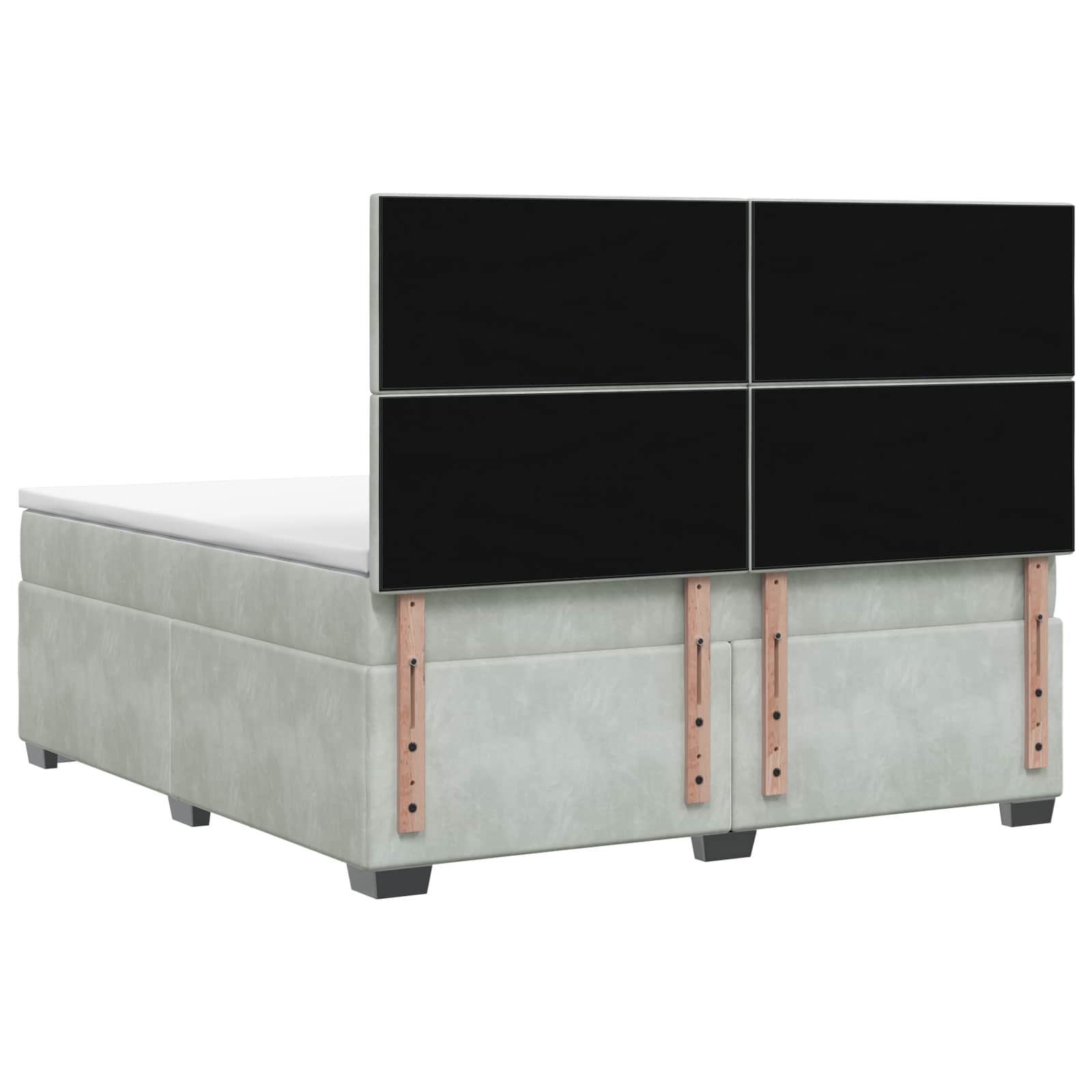 vidaXL Łóżko kontynentalne z materacem jasnoszary 180 x 200 cm Welur