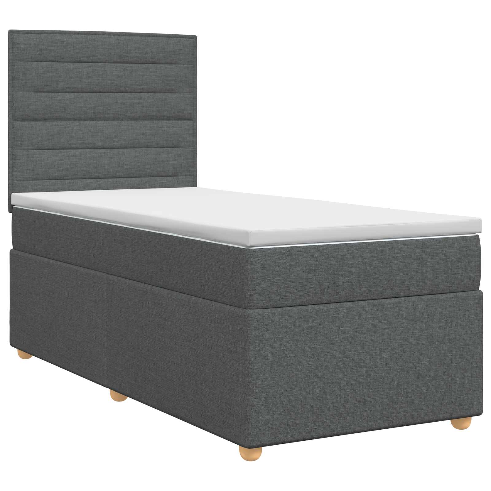 vidaXL Łóżko kontynentalne z materacem ciemnoszary 80 x 200 cm tkanina
