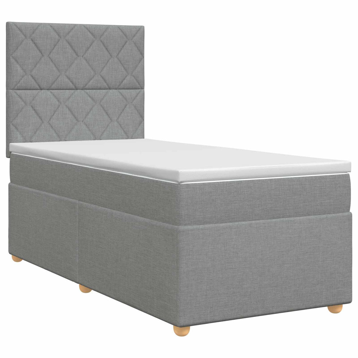vidaXL Łóżko kontynentalne z materacem jasnoszary 80 x 200 cm tkanina
