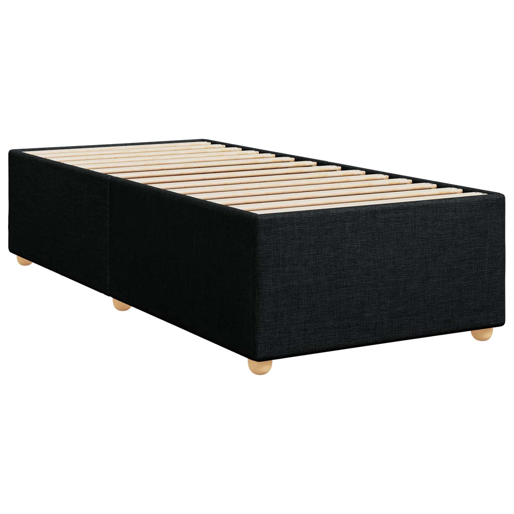 vidaXL Łóżko kontynentalne z materacem Czarny 80 x 200 cm tkanina