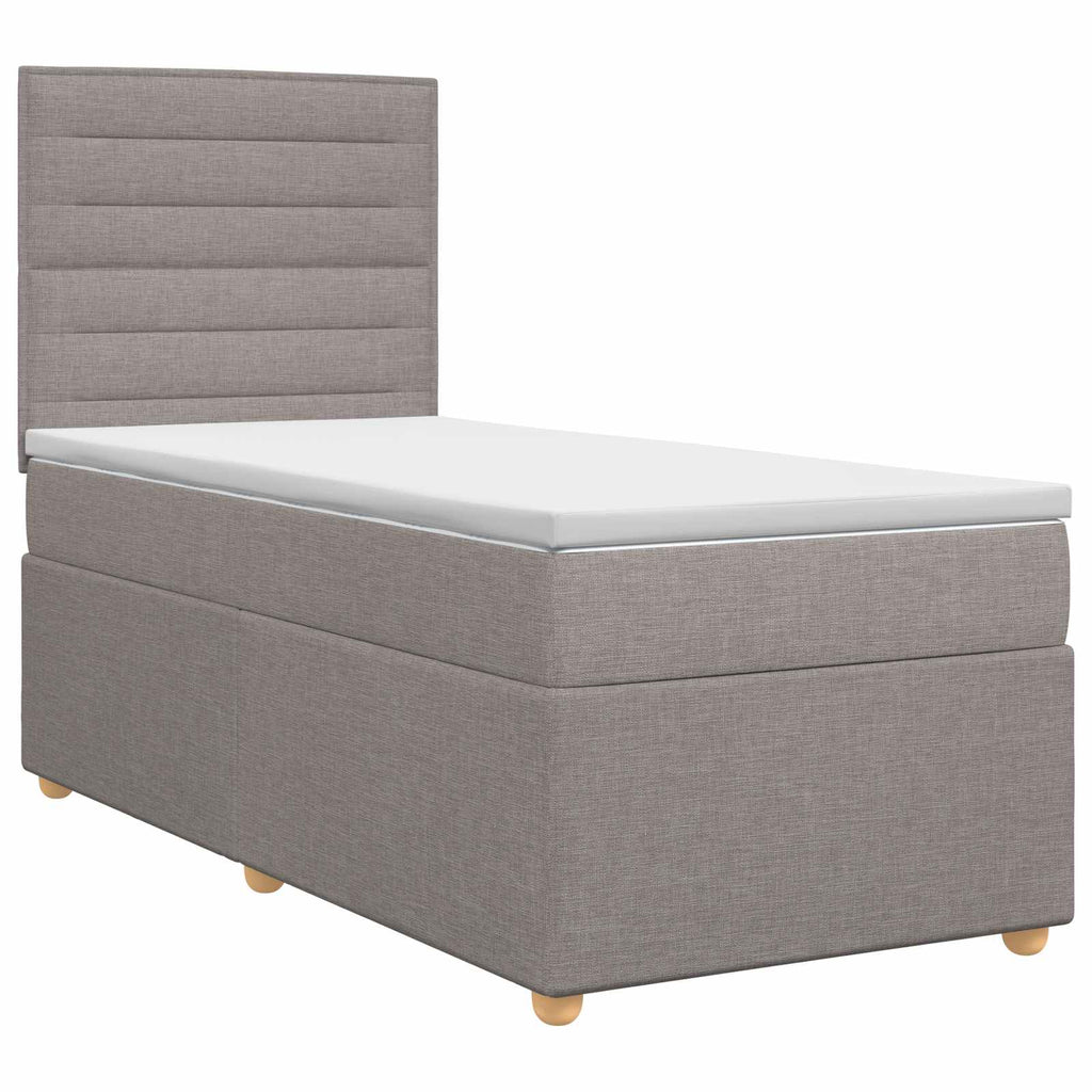 vidaXL Łóżko kontynentalne z materacem Ciemnoszary 90 x 190 cm tkanina