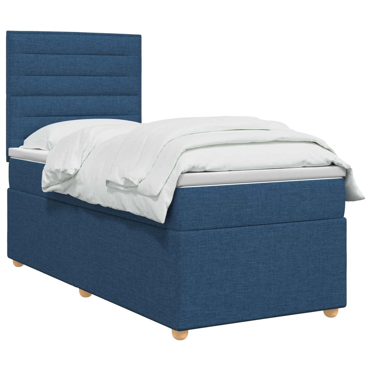 vidaXL Łóżko kontynentalne z materacem niebieski 100 x 200 cm tkanina