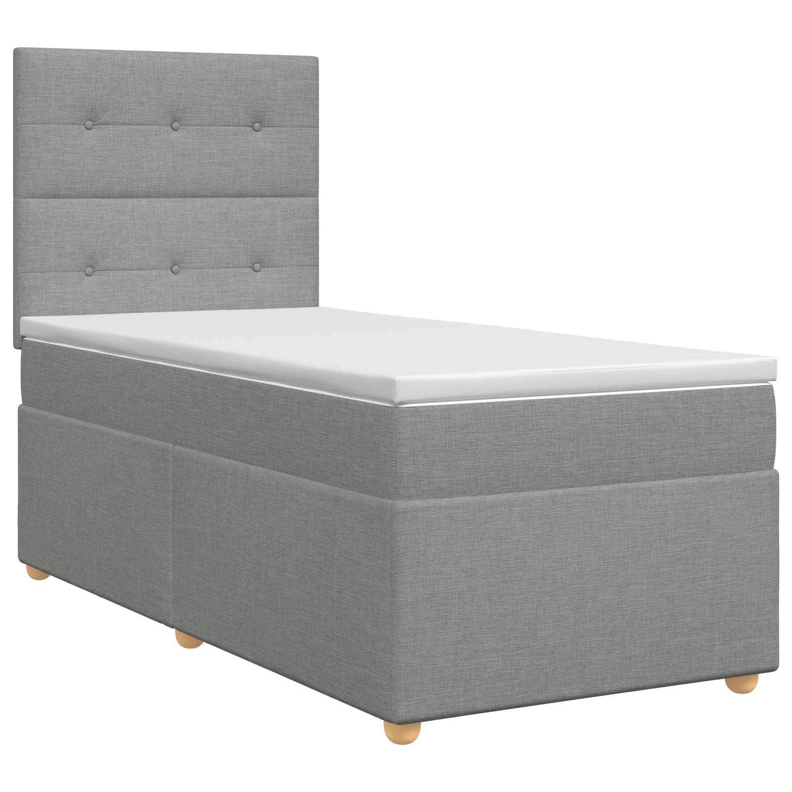 vidaXL Łóżko kontynentalne z materacem jasnoszary 100 x 200 cm tkanina