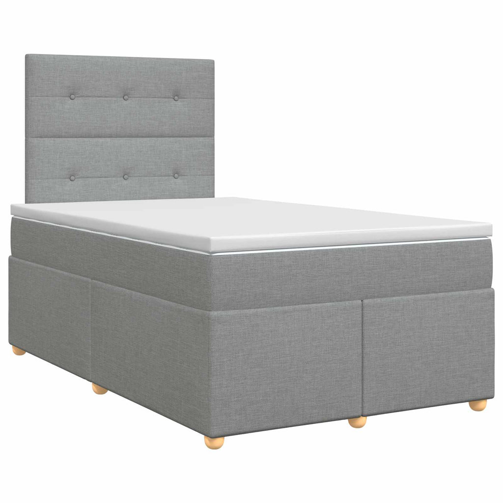 vidaXL Łóżko kontynentalne z materacem jasnoszary 120 x 190 cm tkanina