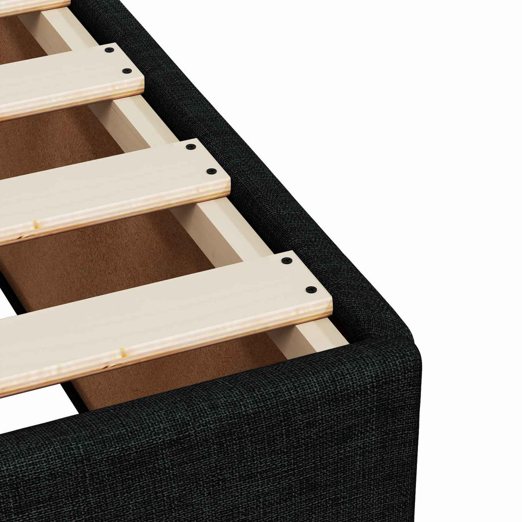 vidaXL Łóżko kontynentalne z materacem Czarny 120 x 190 cm tkanina