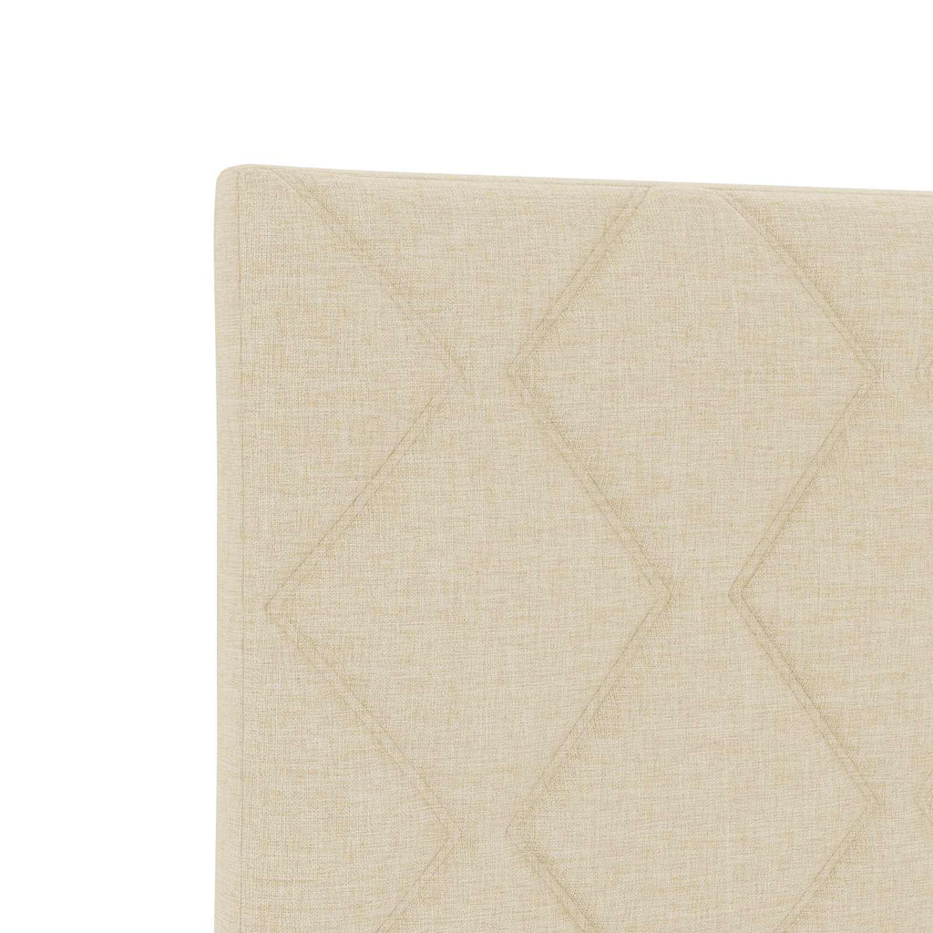 vidaXL Łóżko kontynentalne z materacem kremowy 140 x 190 cm tkanina