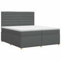vidaXL Łóżko kontynentalne z materacem ciemnoszary 200 x 200 cm