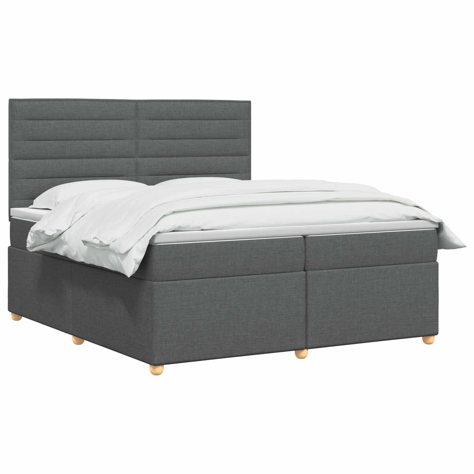 vidaXL Łóżko kontynentalne z materacem ciemnoszary 200 x 200 cm