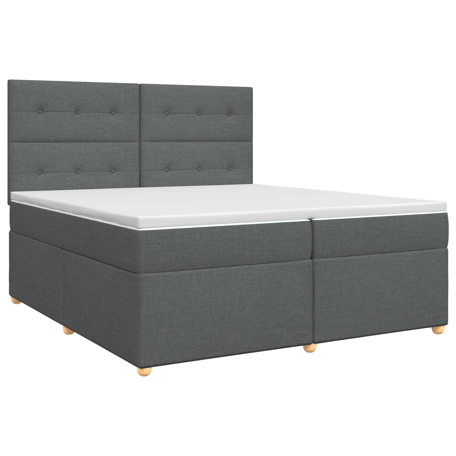vidaXL Łóżko kontynentalne z materacem ciemnoszary 200 x 200 cm