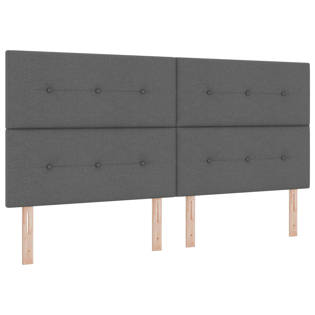 vidaXL Łóżko kontynentalne z materacem ciemnoszary 200 x 200 cm