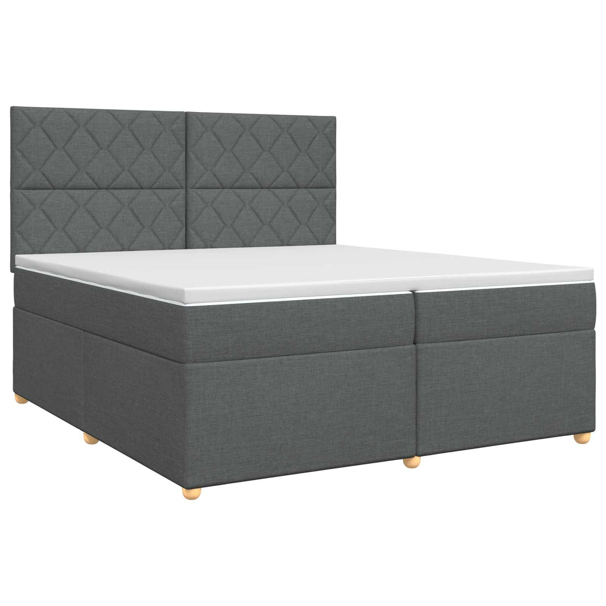 vidaXL Łóżko kontynentalne z materacem ciemnoszary 200 x 200 cm