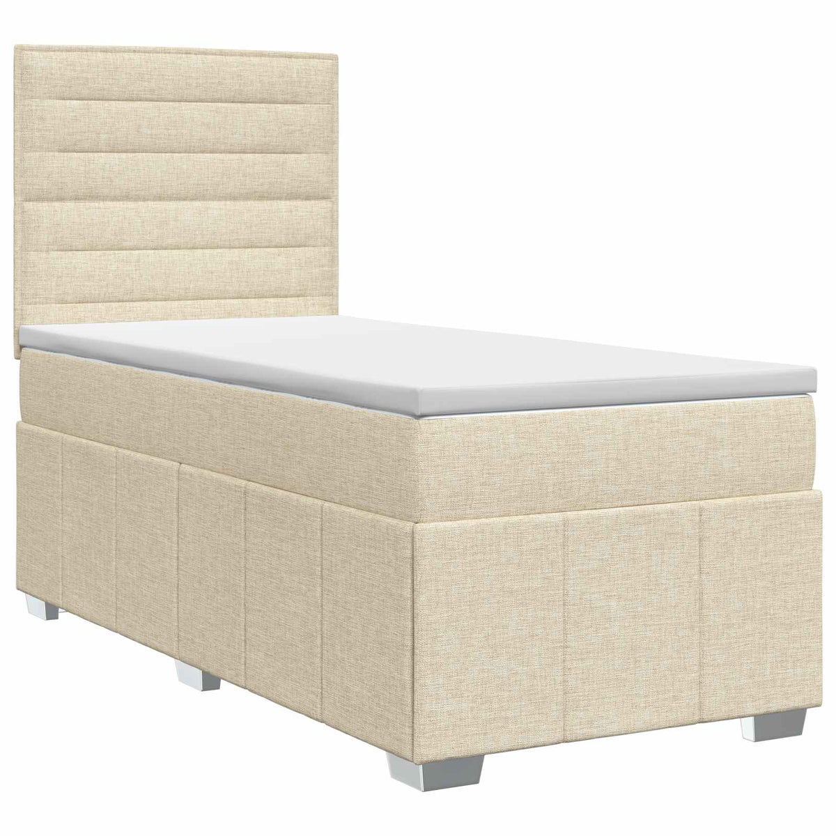 vidaXL Łóżko kontynentalne z materacem kremowy 80 x 200 cm tkanina