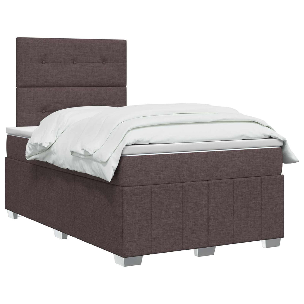 vidaXL Łóżko kontynentalne z materacem Ciemny brąz 120 x 190 cm