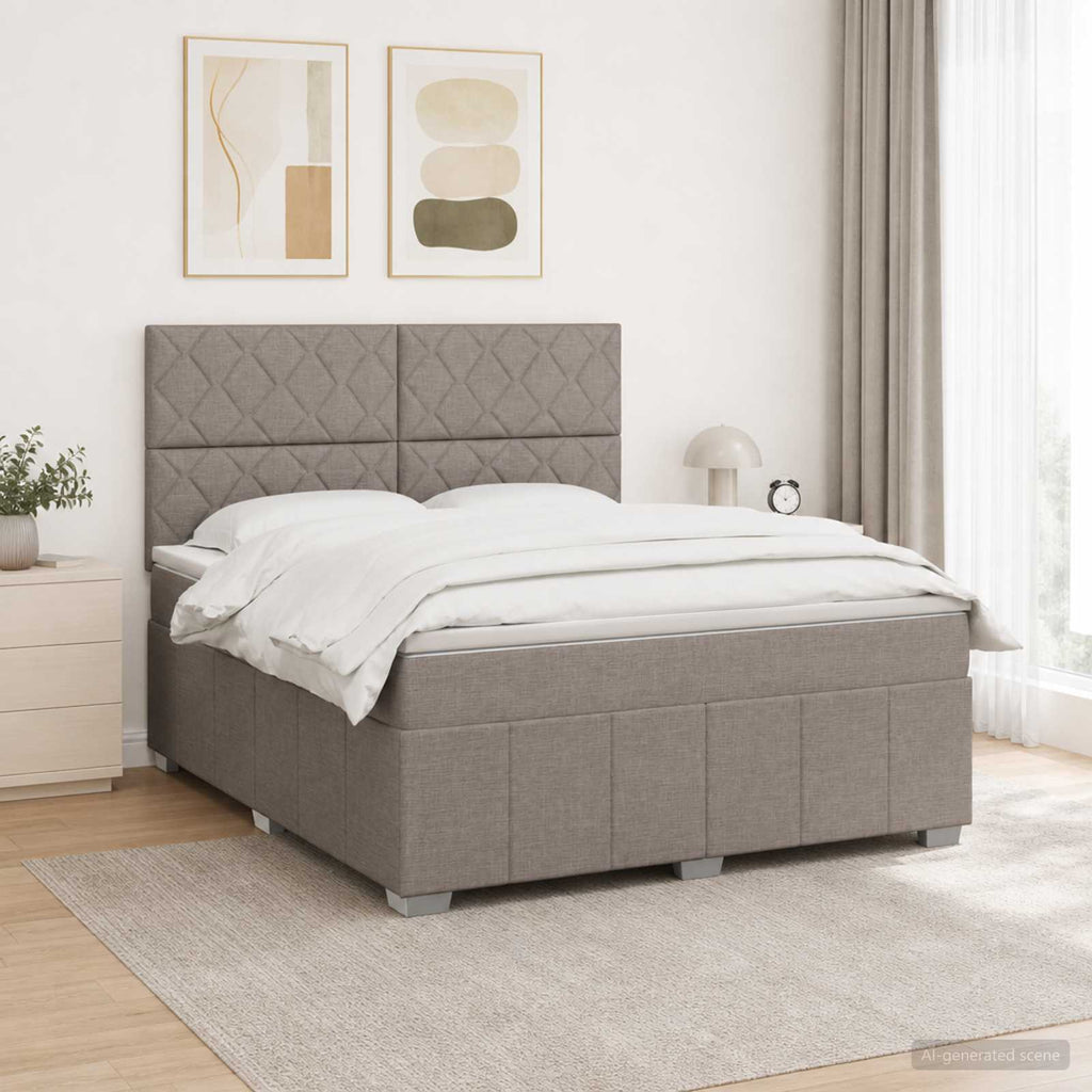 vidaXL Łóżko kontynentalne z materacem Ciemnoszary 140 x 190 cm