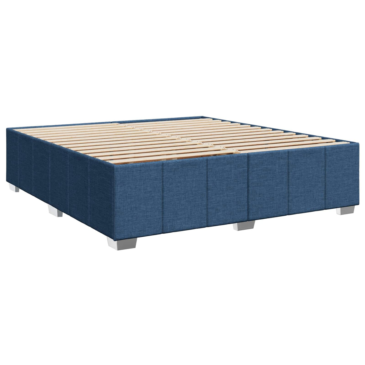 vidaXL Łóżko kontynentalne z materacem niebieski 200 x 200 cm tkanina