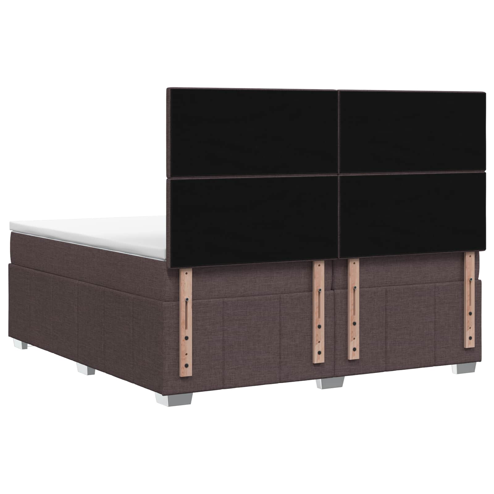 vidaXL Łóżko kontynentalne z materacem Ciemny brąz 200 x 200 cm