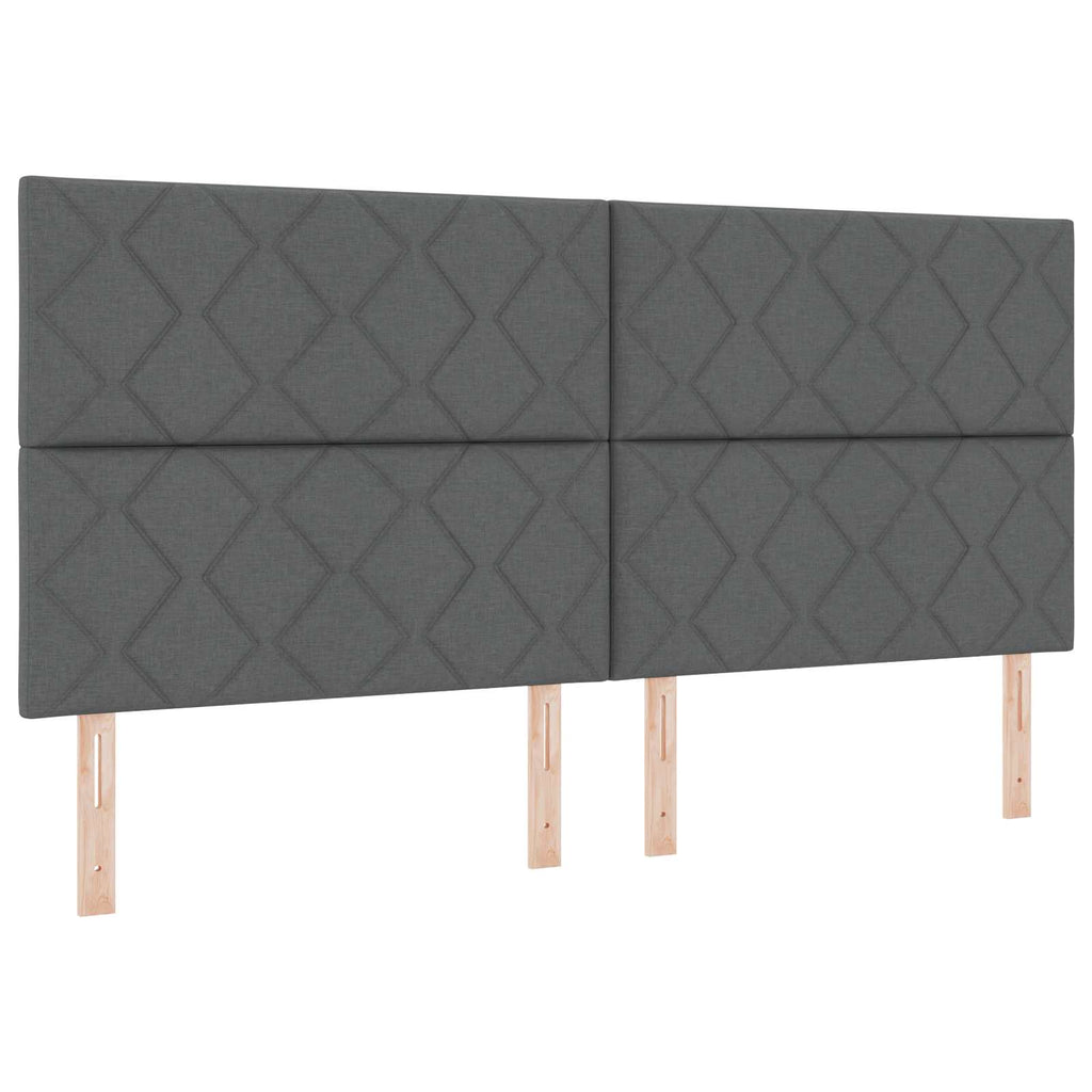 vidaXL Łóżko kontynentalne z materacem ciemnoszary 200 x 200 cm