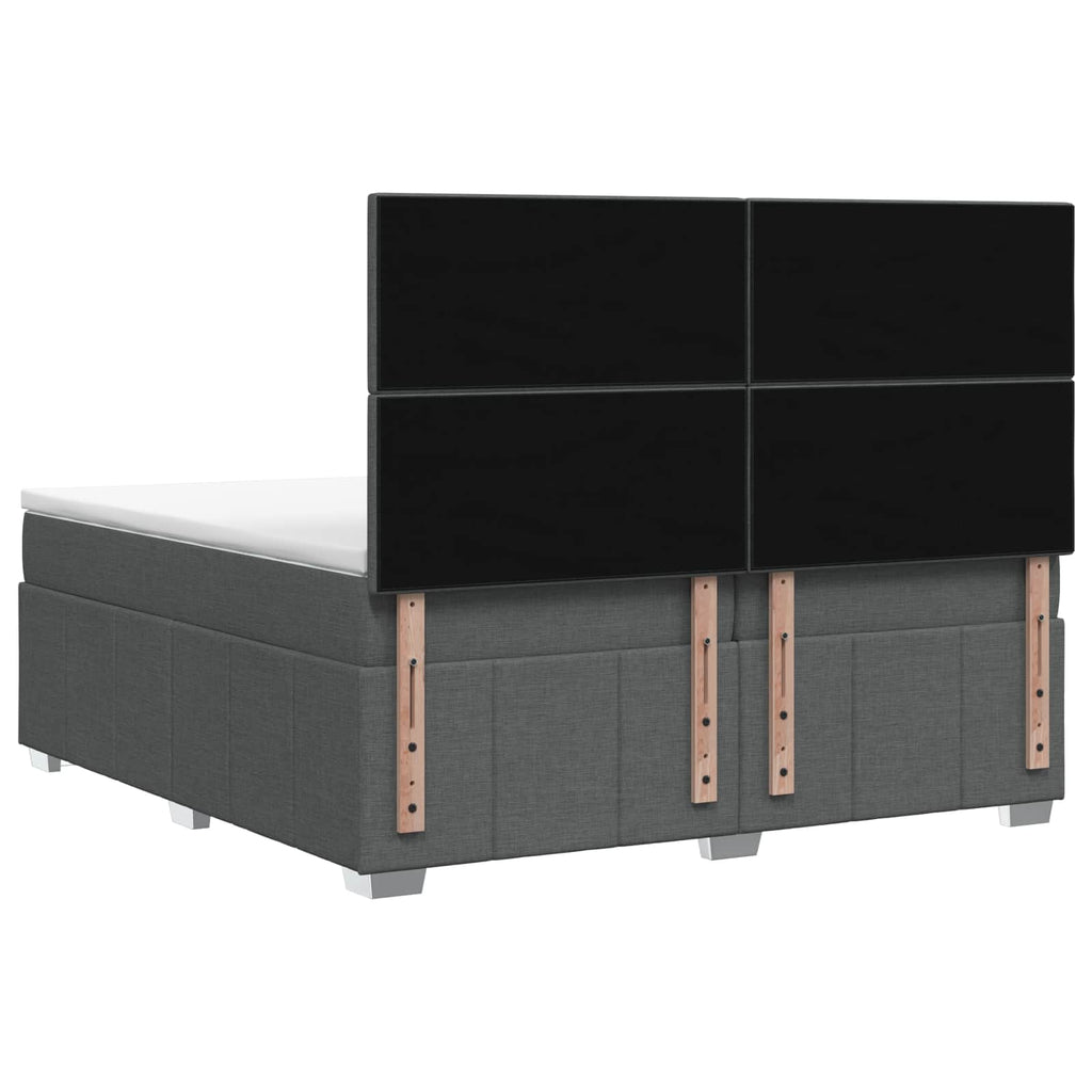 vidaXL Łóżko kontynentalne z materacem ciemnoszary 200 x 200 cm