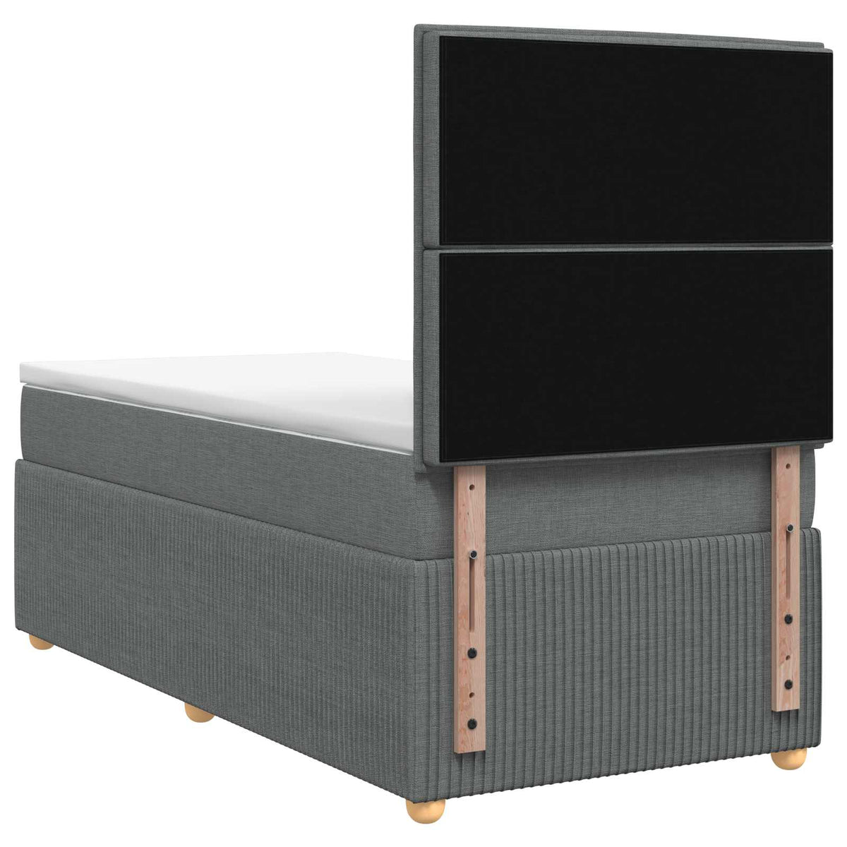 vidaXL Łóżko kontynentalne z materacem ciemnoszary Pojedynczy tkanina