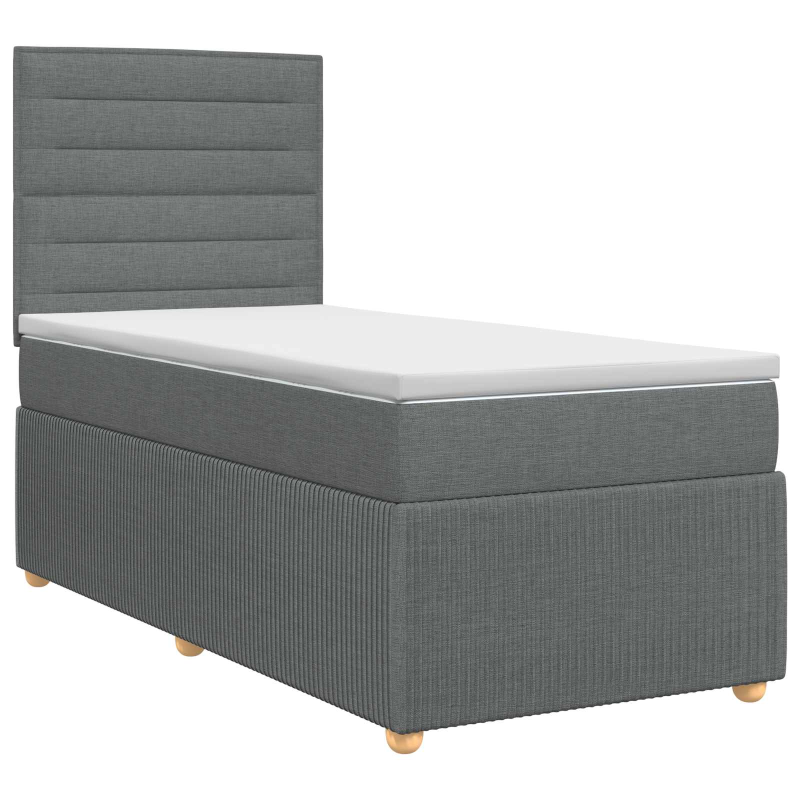 vidaXL Łóżko kontynentalne z materacem ciemnoszary 80 x 200 cm tkanina