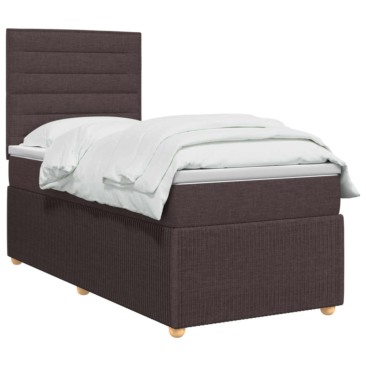 vidaXL Łóżko kontynentalne z materacem Ciemny brąz 80 x 200 cm tkanina