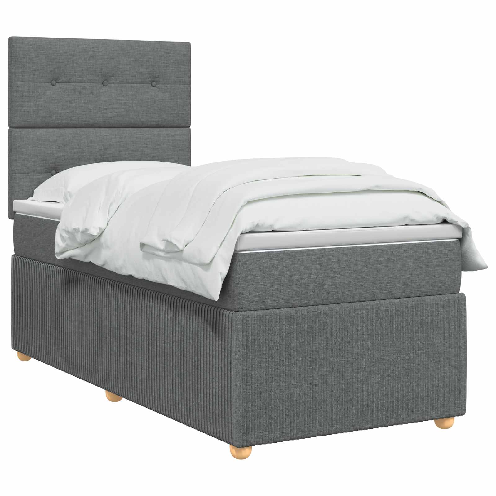 vidaXL Łóżko kontynentalne z materacem ciemnoszary 80 x 200 cm tkanina
