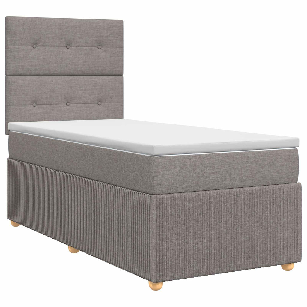 vidaXL Łóżko kontynentalne z materacem Ciemnoszary 90 x 190 cm tkanina