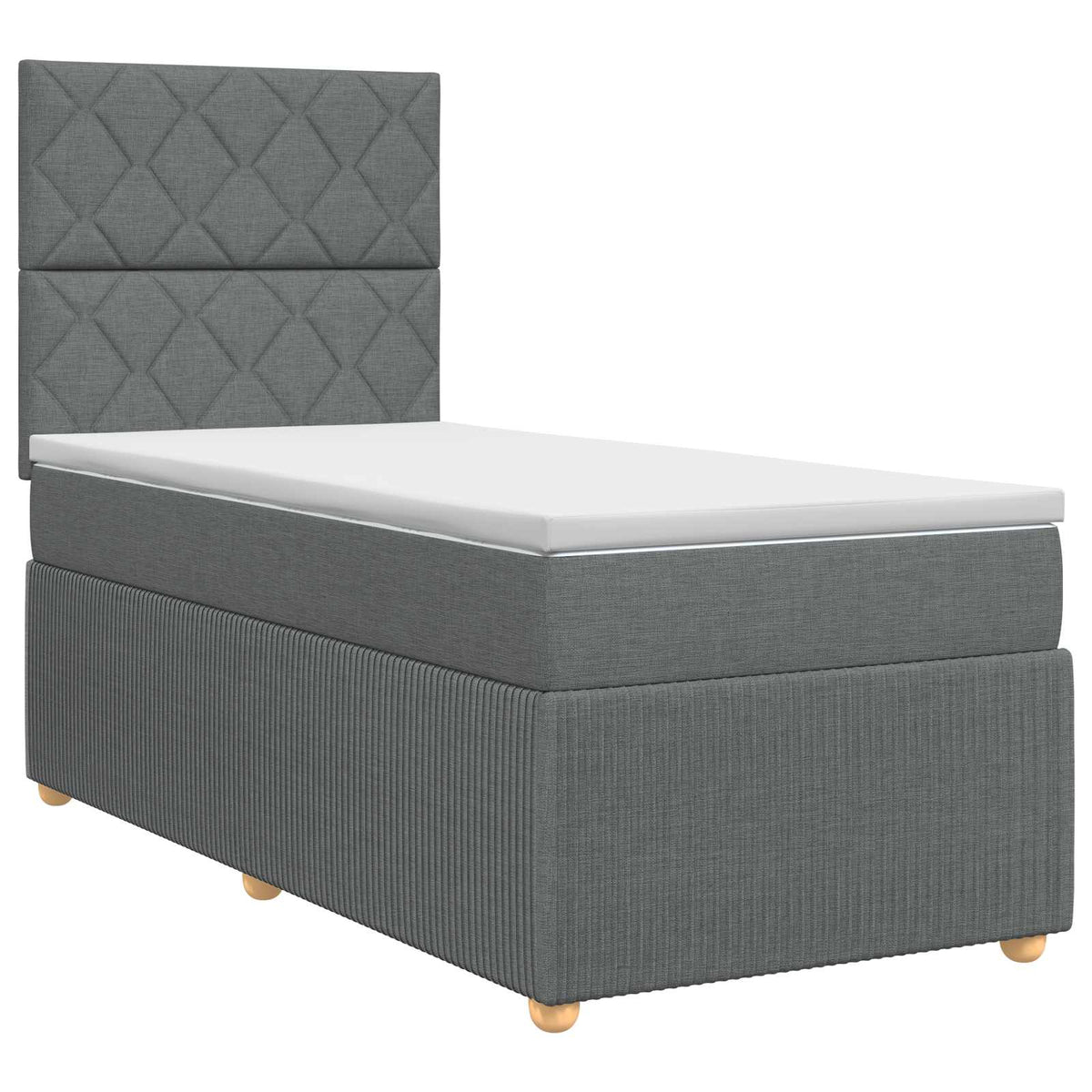 vidaXL Łóżko kontynentalne z materacem ciemnoszary 90 x 190 cm tkanina