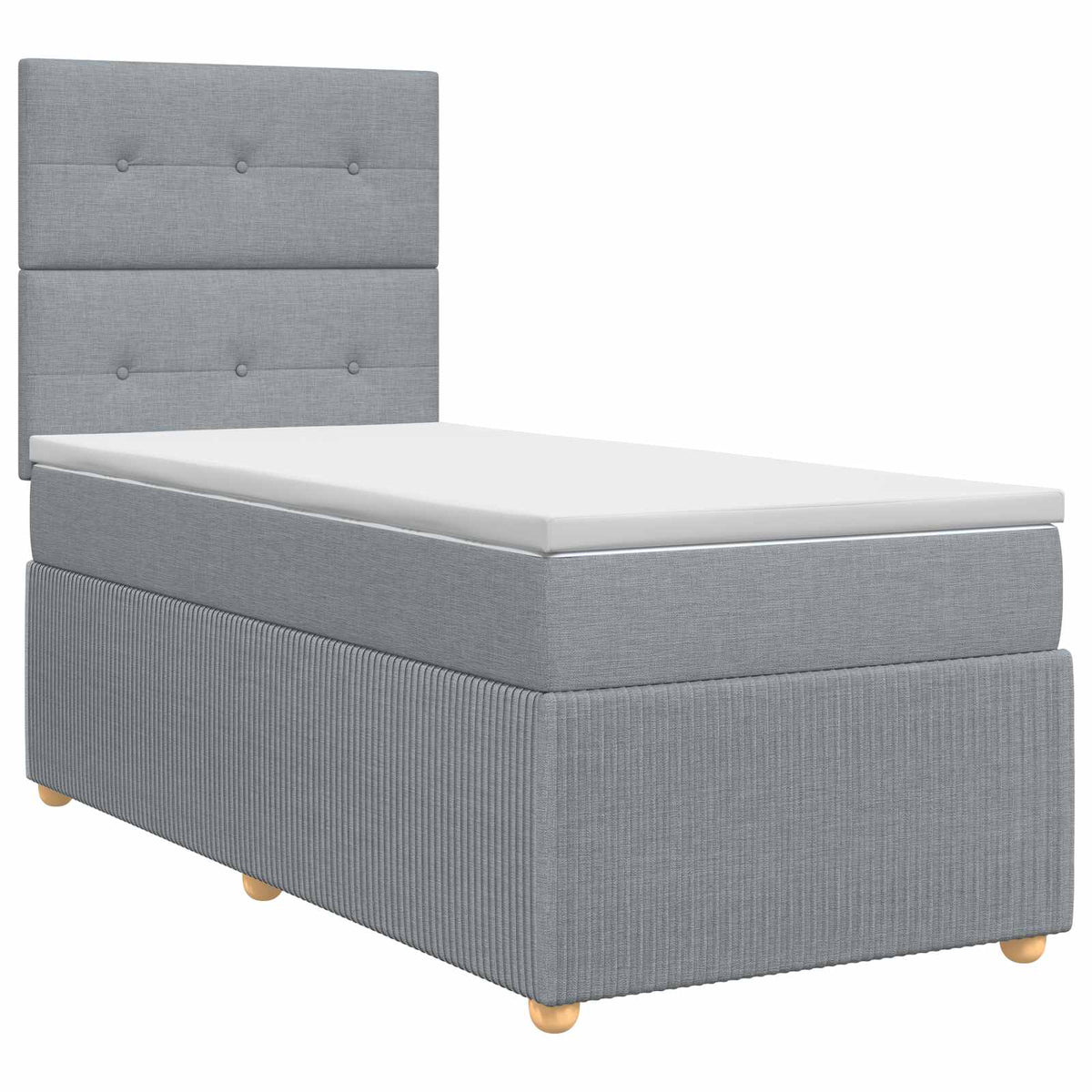 vidaXL Łóżko kontynentalne z materacem jasnoszary 100 x 200 cm tkanina