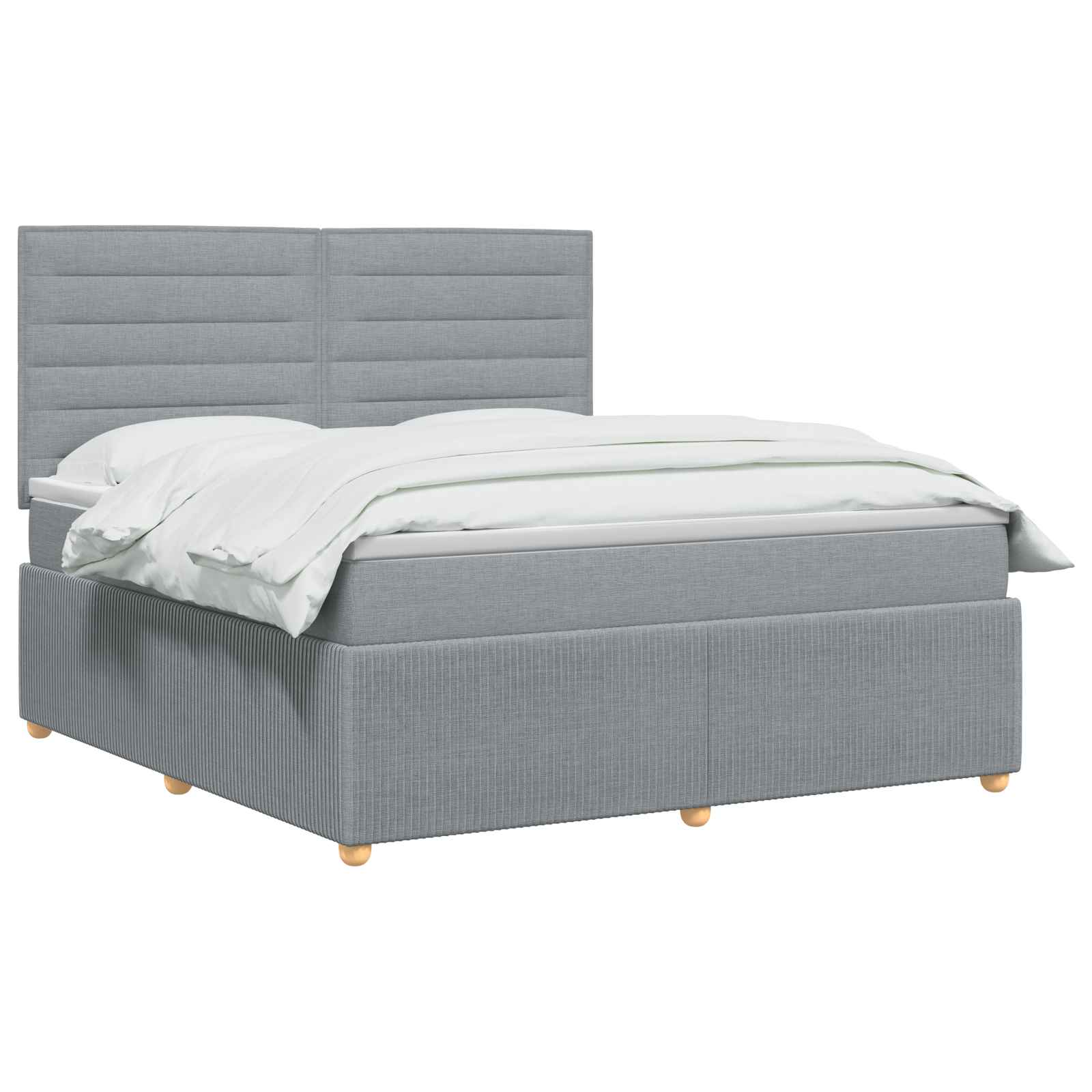 vidaXL Łóżko kontynentalne z materacem jasnoszary 140 x 200 cm tkanina