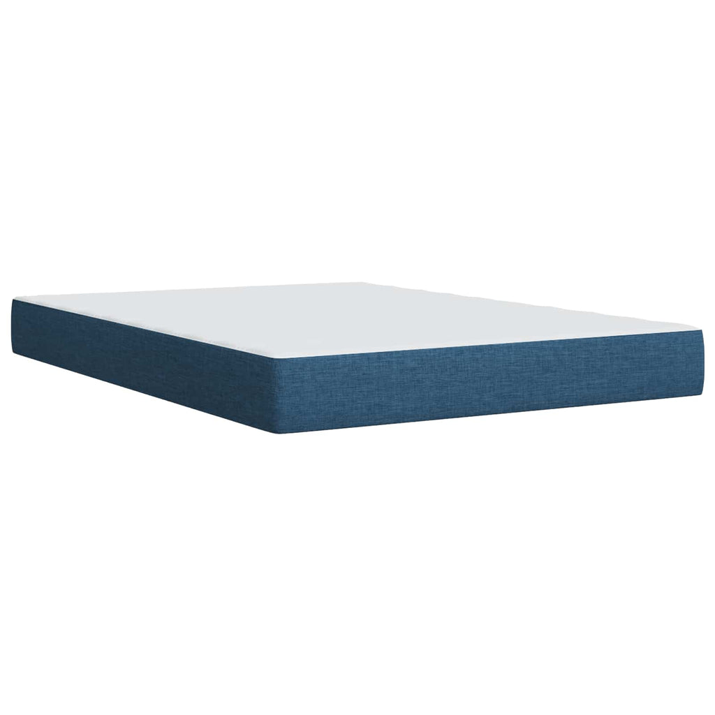 vidaXL Łóżko kontynentalne z materacem niebieski 160 x 200 cm tkanina
