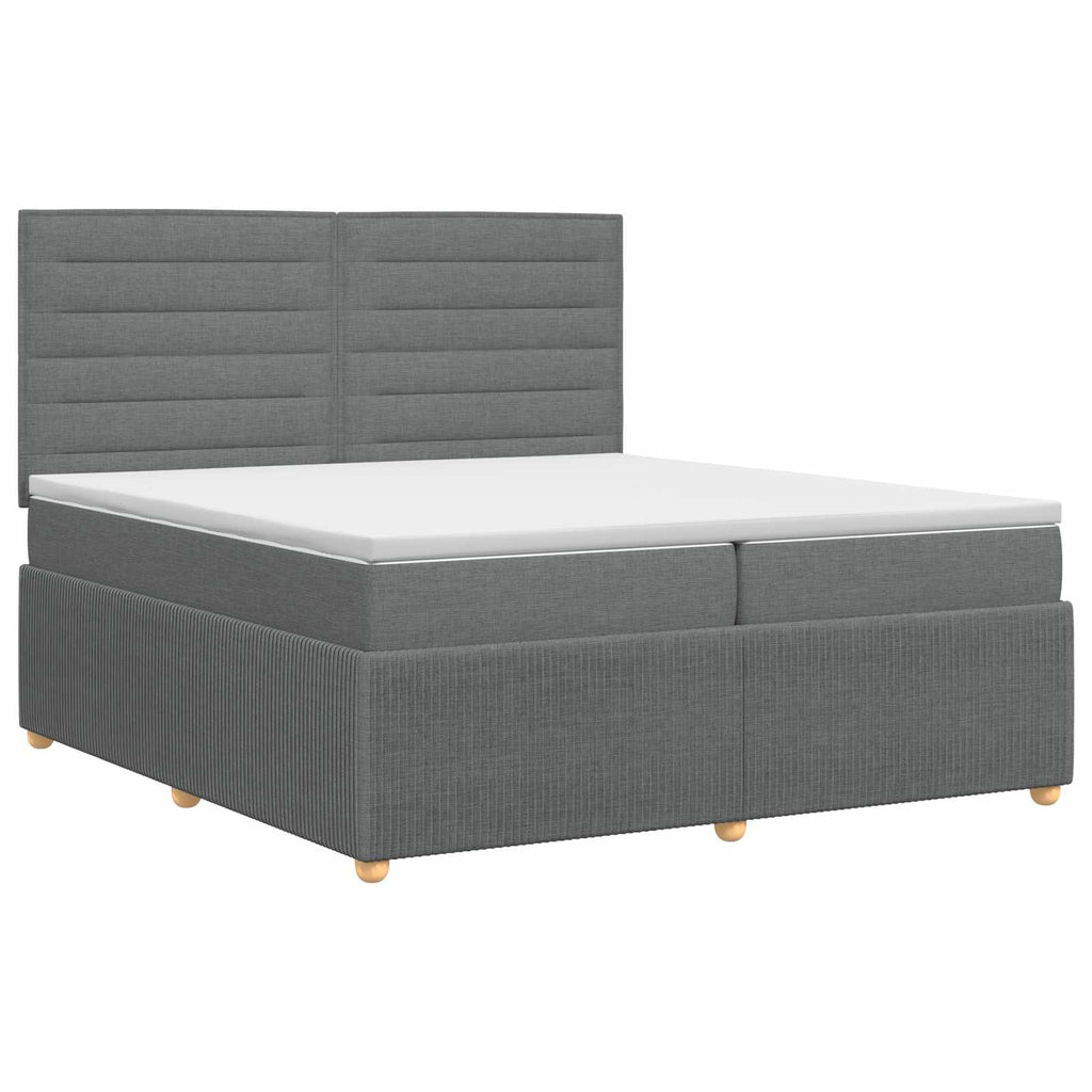 vidaXL Łóżko kontynentalne z materacem ciemnoszary 200 x 200 cm