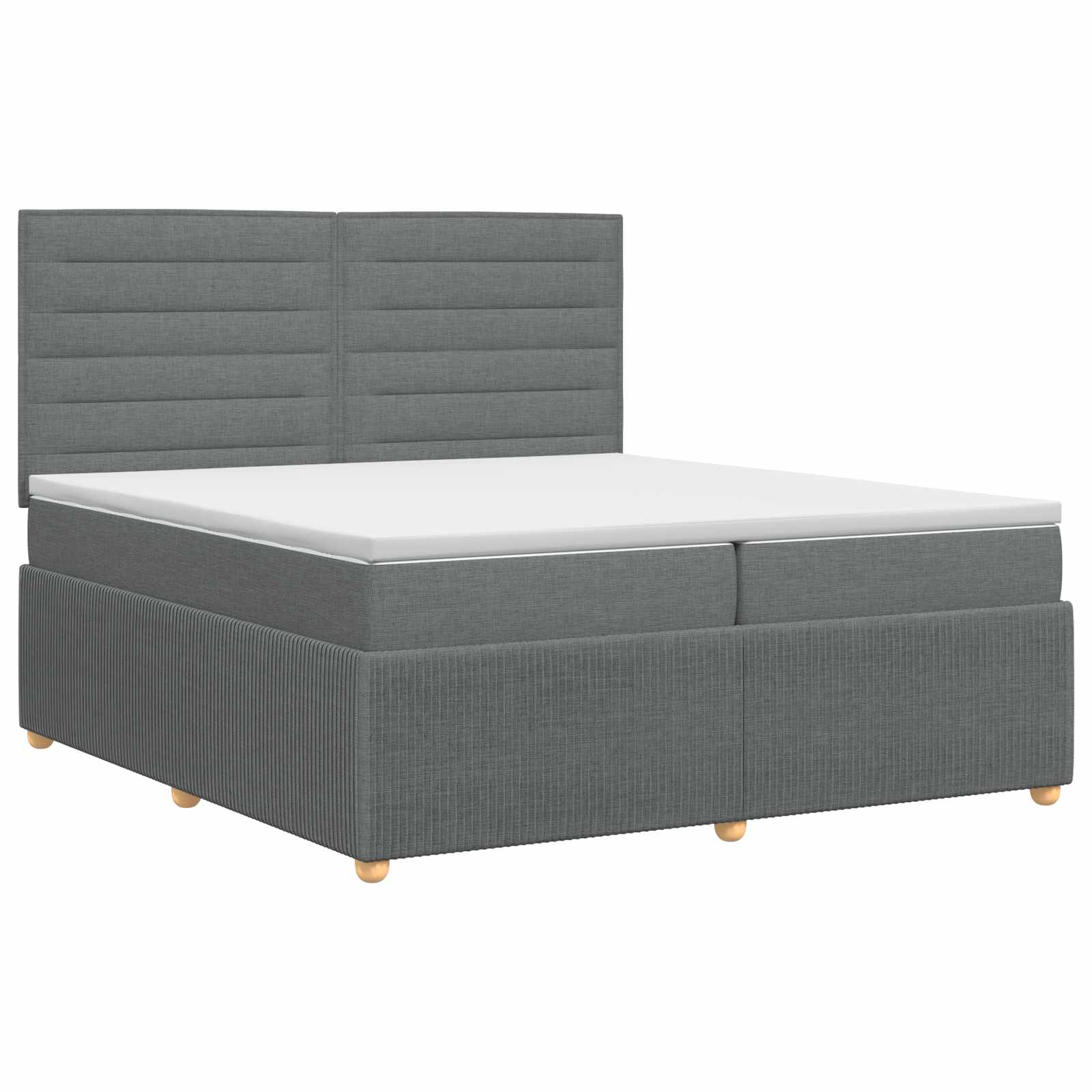 vidaXL Łóżko kontynentalne z materacem ciemnoszary 200 x 200 cm