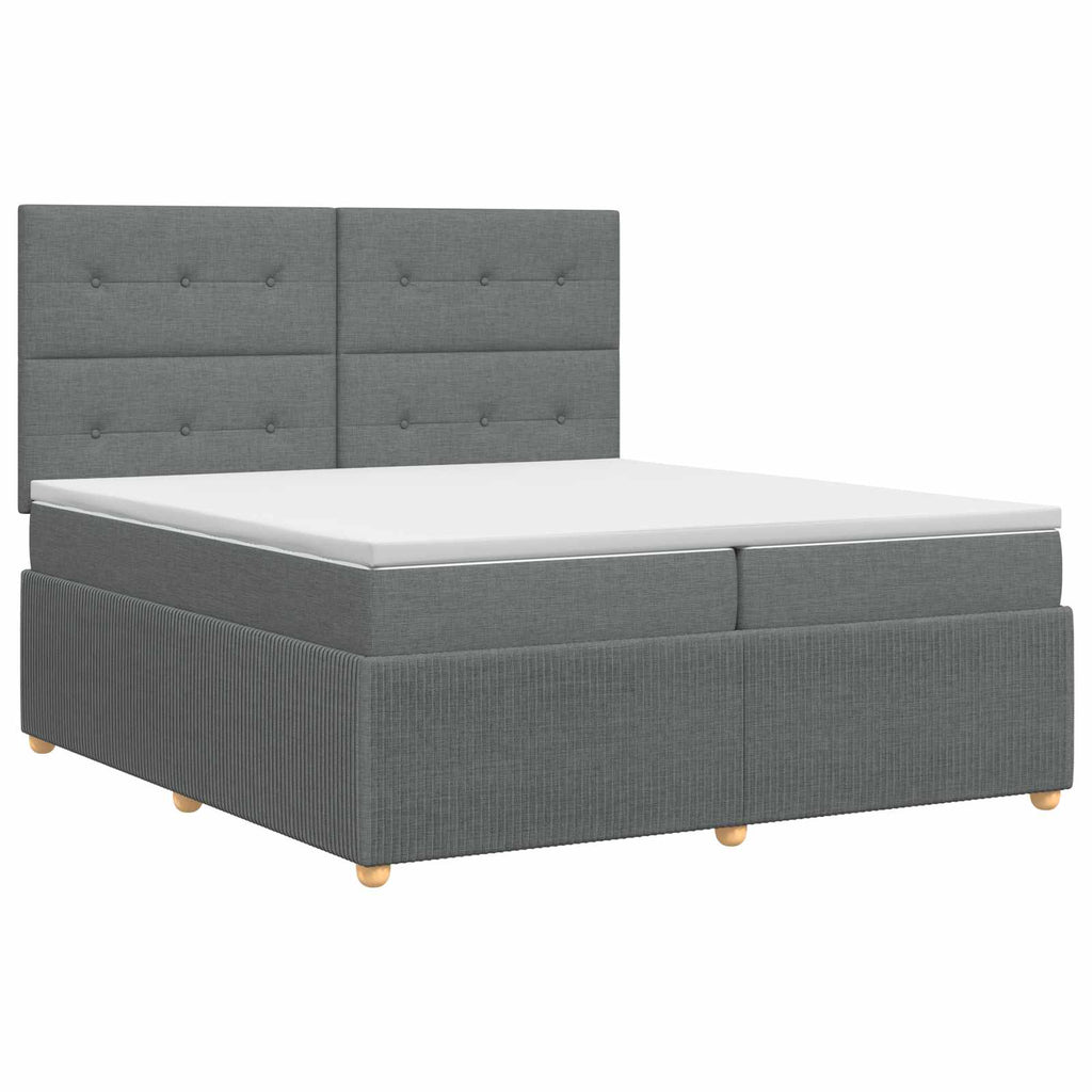 vidaXL Łóżko kontynentalne z materacem ciemnoszary 200 x 200 cm