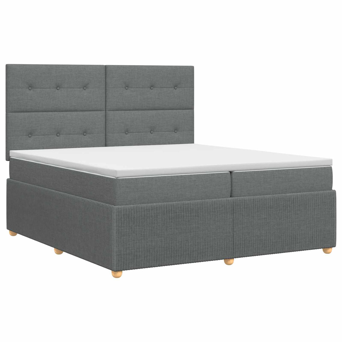 vidaXL Łóżko kontynentalne z materacem ciemnoszary 200 x 200 cm