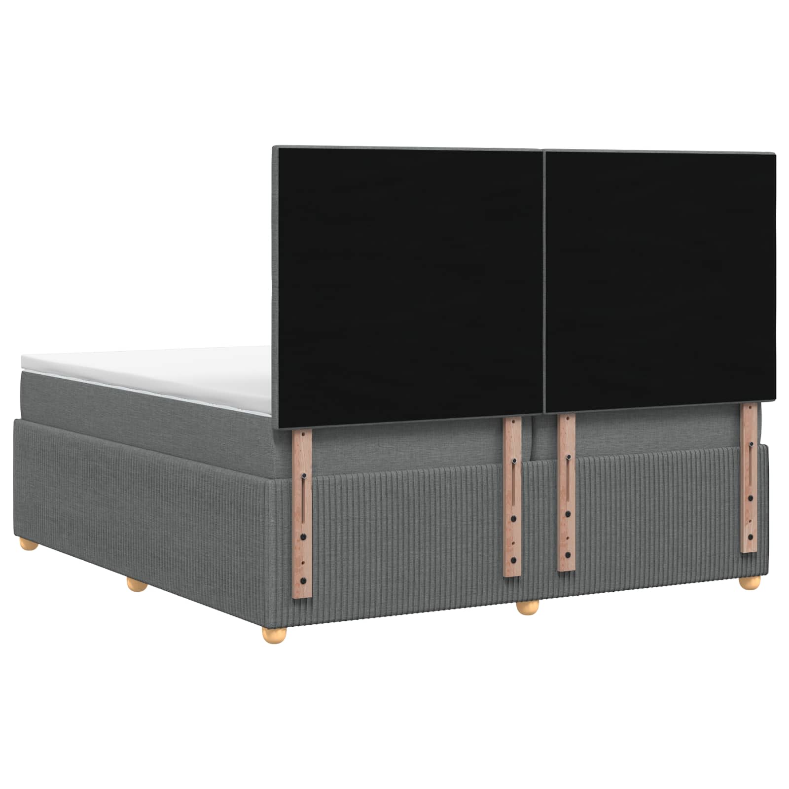 vidaXL Łóżko kontynentalne z materacem ciemnoszary 200 x 200 cm
