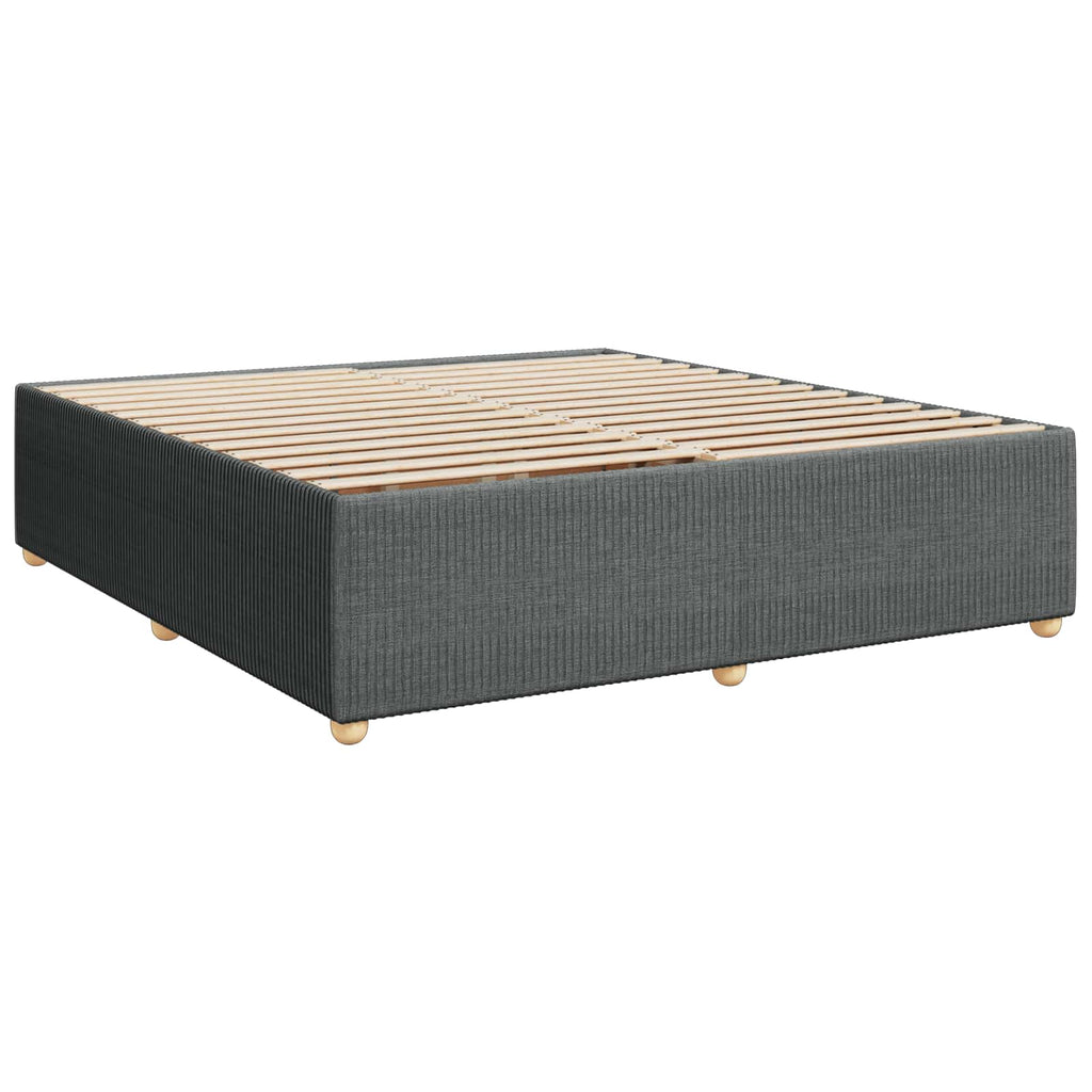 vidaXL Łóżko kontynentalne z materacem ciemnoszary 200 x 200 cm