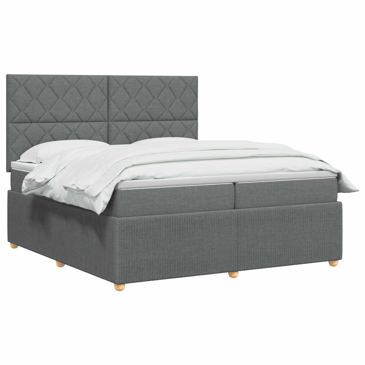 vidaXL Łóżko kontynentalne z materacem ciemnoszary 200 x 200 cm