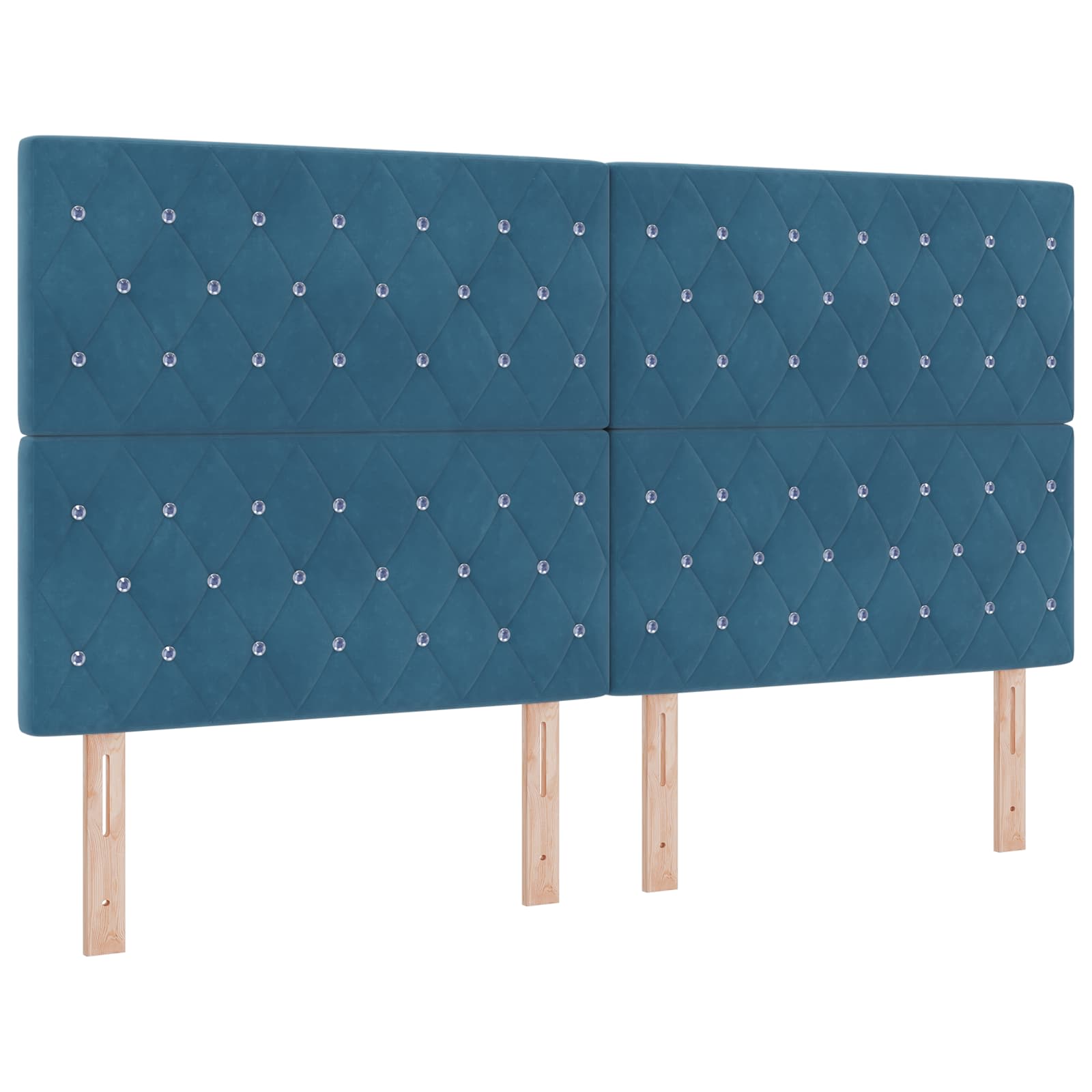 vidaXL Łóżko kontynentalne z materacem niebieski 180 x 200 cm Welur