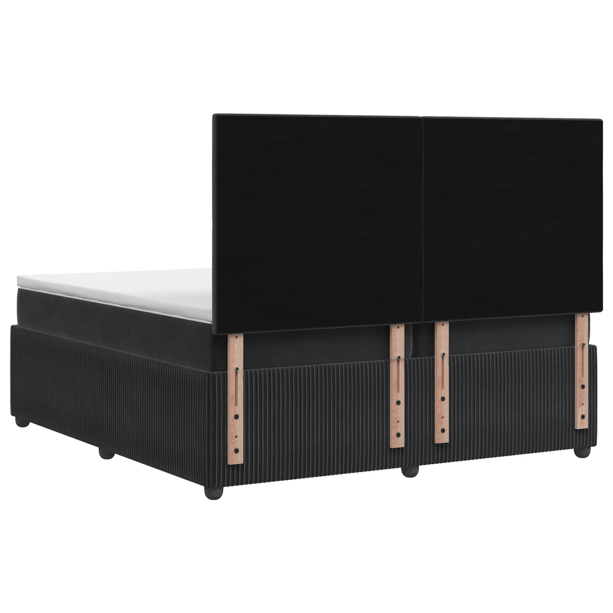 vidaXL Łóżko kontynentalne z materacem Czarny 200 x 200 cm Welur