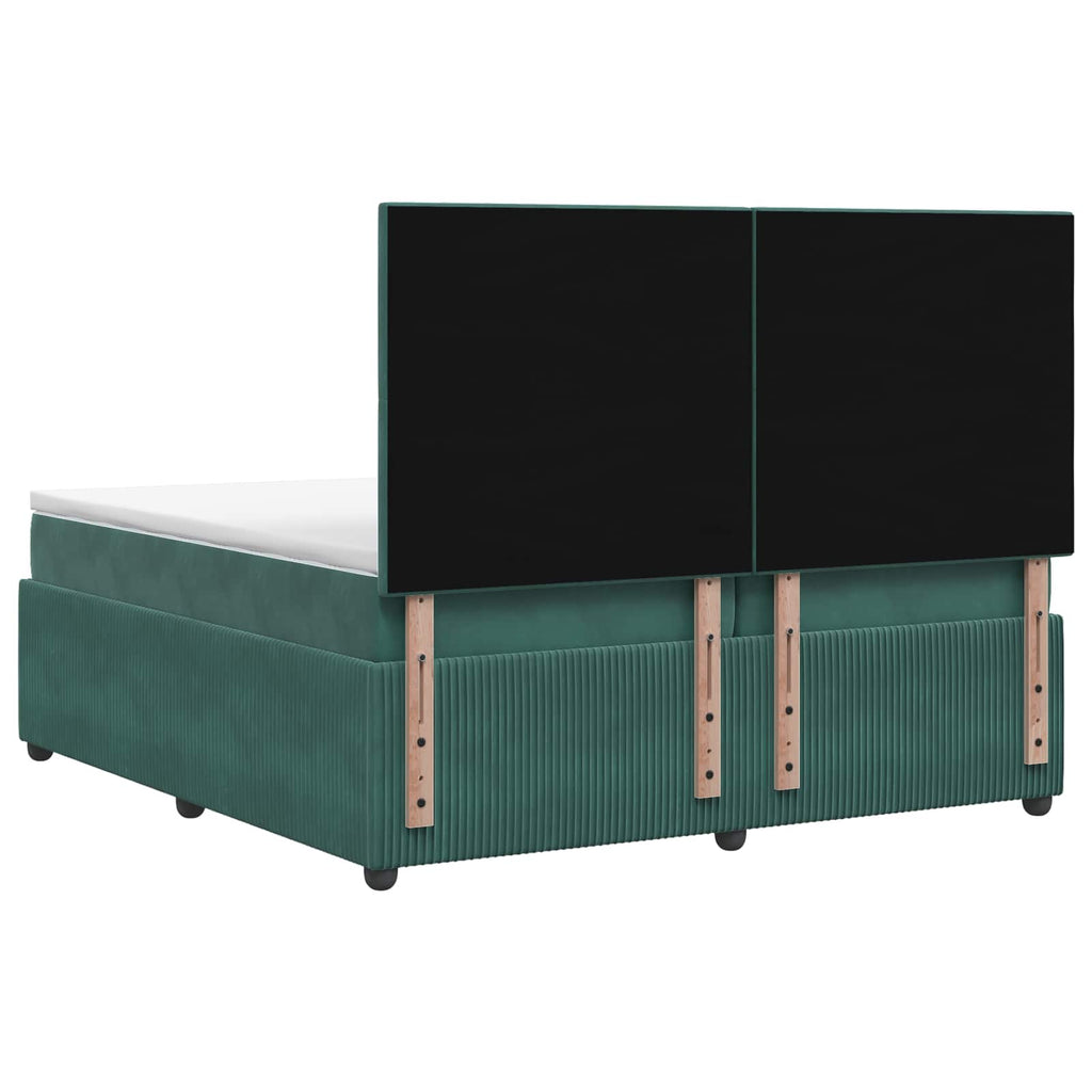 vidaXL Łóżko kontynentalne z materacem Ciemnozielony 200 x 200 cm