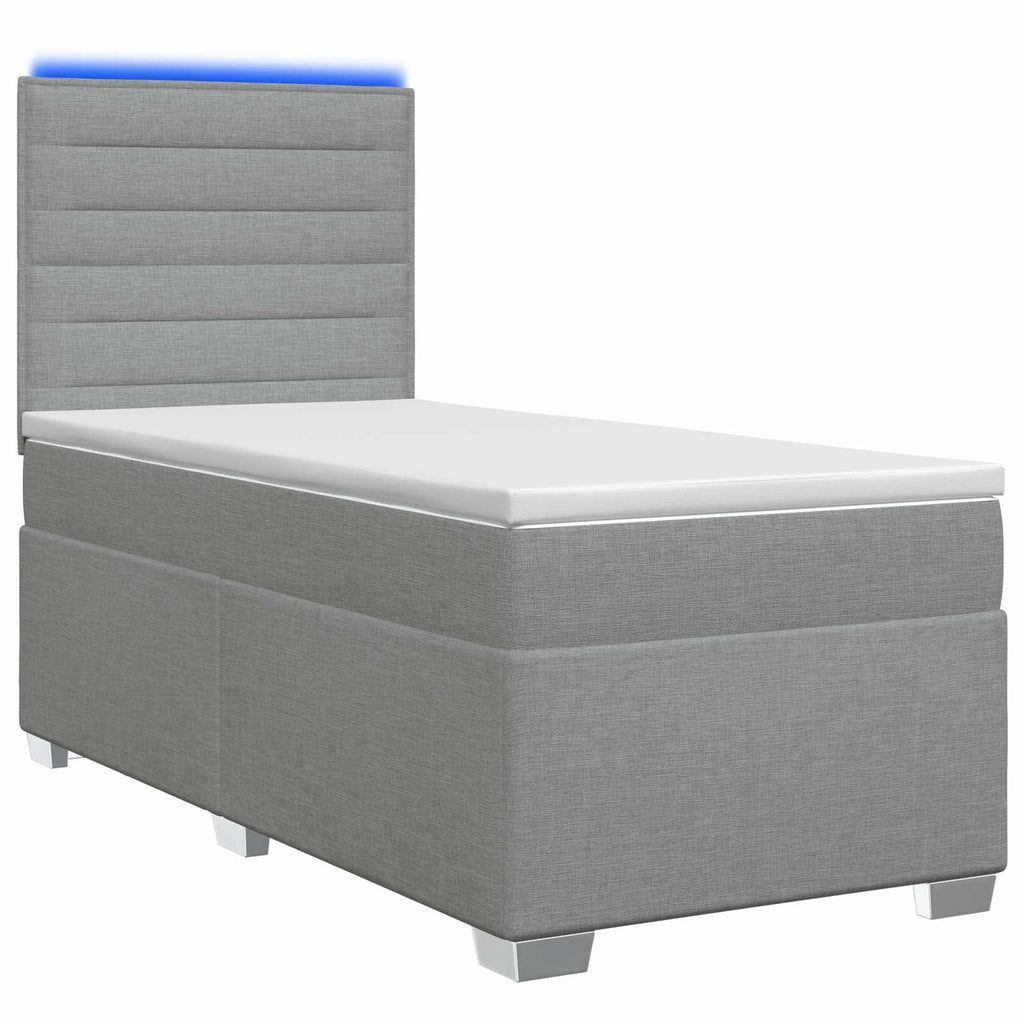 vidaXL Łóżko kontynentalne z materacem jasnoszary 80 x 200 cm tkanina