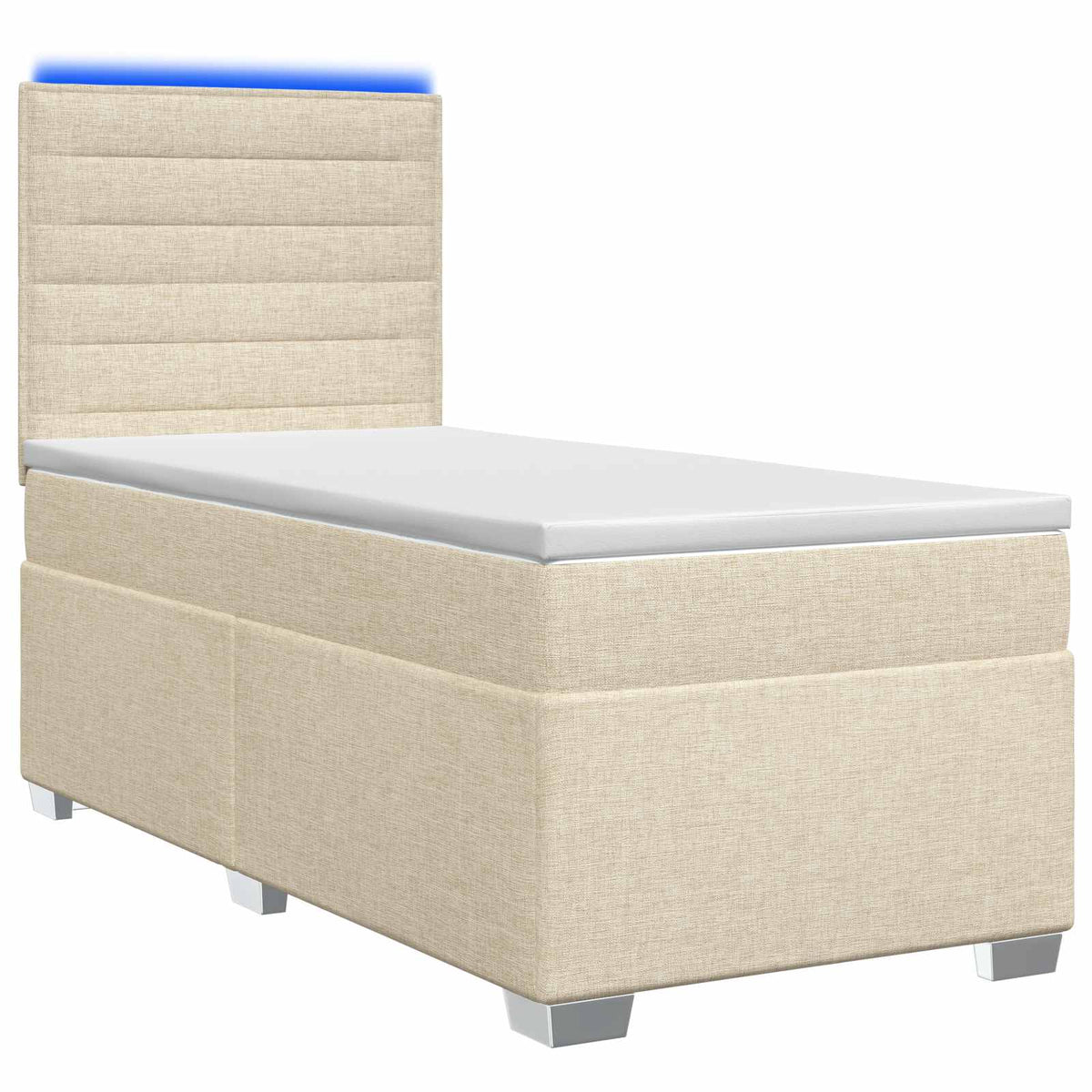vidaXL Łóżko kontynentalne z materacem kremowy 80 x 200 cm tkanina
