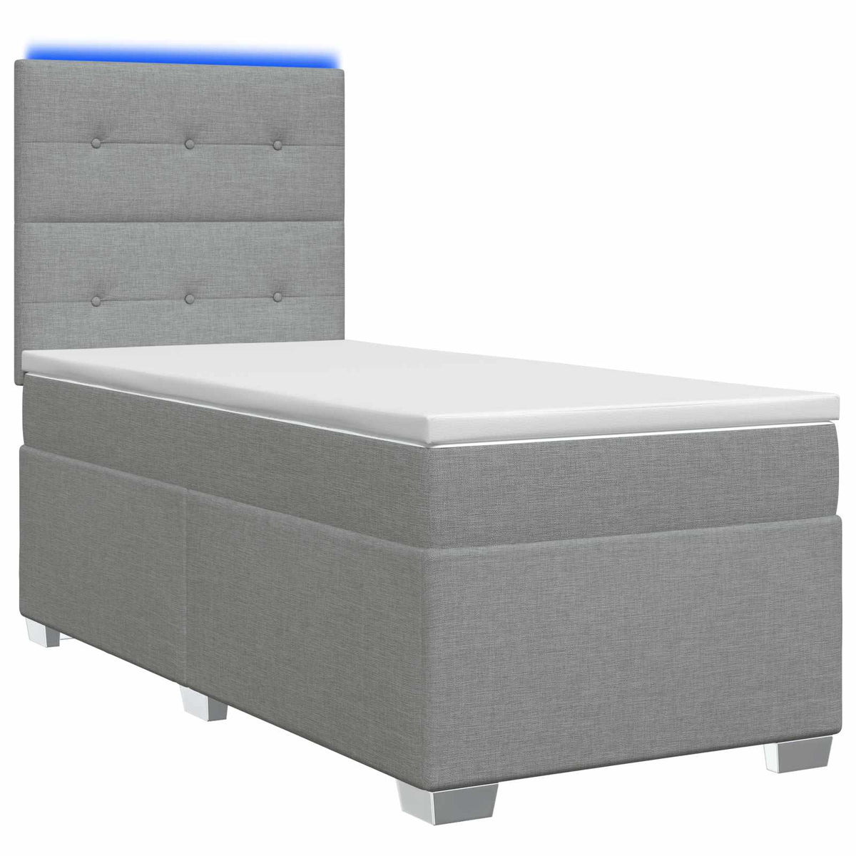 vidaXL Łóżko kontynentalne z materacem jasnoszary 80 x 200 cm tkanina