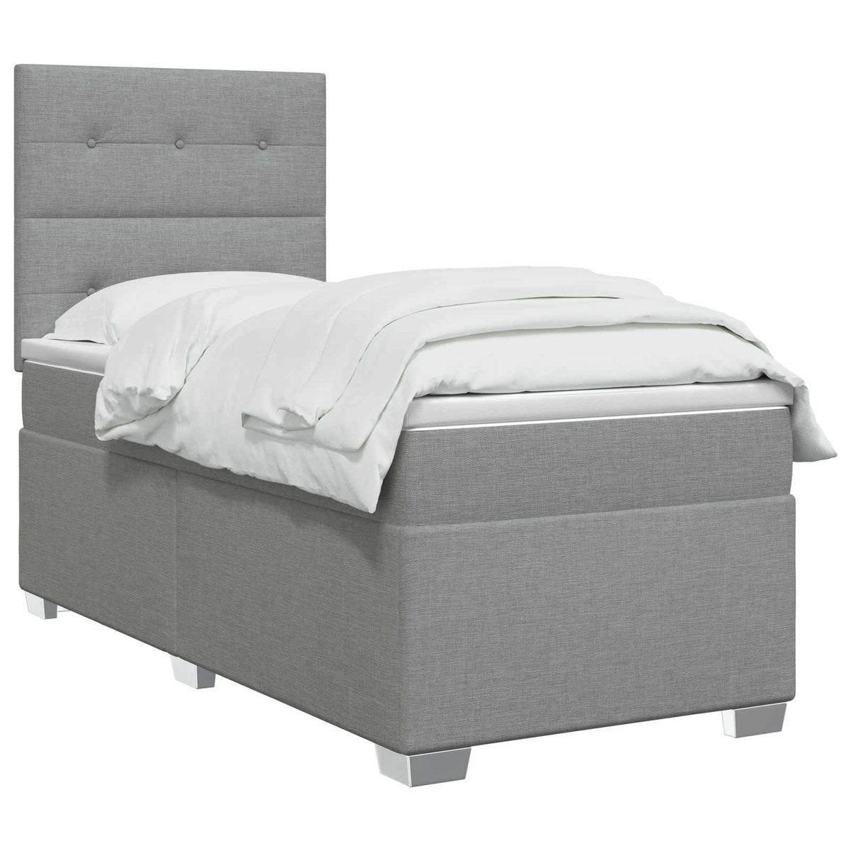 vidaXL Łóżko kontynentalne z materacem jasnoszary 80 x 200 cm tkanina